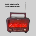 Solar Panelli Alev Işıklı Bluetooth Hoparlör – Çoklu Giriş, Uzun Pil Ömrü