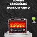 Solar Şarjlı Şömine Işıklı Bluetooth Hoparlör – Radyo, USB, TF Kart Destekli