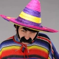 Sombrero Meksika Şapkası Renkli Örme Hasır Yetişkin Boy