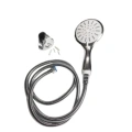 Spiral Hortumlu 4 Kademeli Krem El Duşu Başlığı Banyo Duş Seti