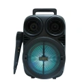 Taşınabilir Bluetooth Speaker Mikrofonlu Karaoke Hoparlör RGB Işıklı 6.5 İnç Güçlü Ses