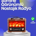 Taşınabilir Kamp Hoparlörü – Solar Şarjlı, Şömine Efektli, 7W Güçlü Ses