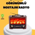 Taşınabilir Şömine Görünümlü Bluetooth Hoparlör – Solar Şarjlı, Alev Işıklı, 7W Ses