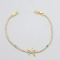 Taşlı Deniz Yıldızı Bileklik - Altın