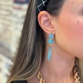 Taşlı Küpe - Mavi