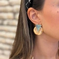 Taşlı Küpe - Mavi