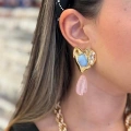 Taşlı Küpe - Mavi