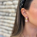 Taşlı Küpe - Pembe