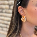 Taşlı Küpe - Turuncu