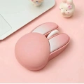 Tavşan Figürlü Kablosuz Mouse Pil Dahil Etiket Hediyeli Pembe