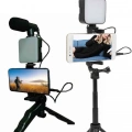 Telefon Tutucu Led Işıklı Kumandalı Mikrofon Telefon Vlog Video Kayıt Yeni Nesil