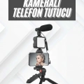 Telefon Tutucu Mikrofonlu Işıklı Youtuber Video Kayıt