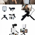 Telefon Tutucu Mikrofonlu Işıklı Youtuber Video Kayıt