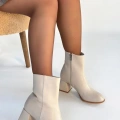 HERŞEYTREND Tendy Bej Cilt Topuklu Bot