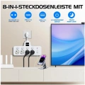 Termal Akım Korumalı 4’lü Duvar Tipi Priz 2x Usb 2x Type-c Çıkışlı Grup Priz Çoğaltıcı Beyaz (2500w)