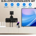 Termal Akım Korumalı 4’lü Duvar Tipi Priz 2x Usb 2x Type-c Çıkışlı Grup Priz Çoğaltıcı Siyah (2500w)