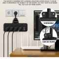 Termal Akım Korumalı 4’lü Duvar Tipi Priz 2x Usb 2x Type-c Çıkışlı Grup Priz Çoğaltıcı Siyah (2500w)