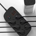 Termal Akım Korumalı 6’lü Priz 4x Usb 2x Type-c Çıkışlı Grup Priz Çoğaltıcı (3500w) Siyah