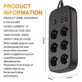 Termal Akım Korumalı 6’lü Priz 4x Usb 2x Type-c Çıkışlı Grup Priz Çoğaltıcı (3500w) Siyah