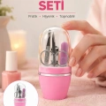 Tırnak Bakım Manikür Pedikür Seti 4 Parça Pembe Minimal ve Dayanıklı Yeni Nesil