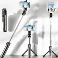 Tripod Kablosuz Bluetooth Bağlantılı Selfie Çubuğu 360 Derece Dönebilen