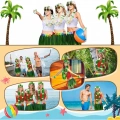 Tropikal Esintili Hawaii Yapraklı Parti Eteği Yetişkin Boy