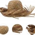 Tropikal Parti Naturel Hasır Hawaii Şapkası 13x36 Cm