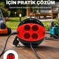 Türkiye Üretimi 5 Metre 4 Prizli Kablolu Makara