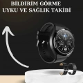 TWS Bluetooth Kulaklık ve Akıllı Saat Uyku Takibi Nabız Ölçer Uzun Pil Ömrü