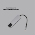 Type‑C Dönüştürücü – 2×USB3.0, SD/MS, 4K HDMI & RJ45 ile Profesyonel Kullanım
