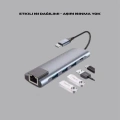 Type‑C Dönüştürücü – 2×USB3.0, SD/MS, 4K HDMI & RJ45 ile Profesyonel Kullanım