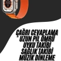 Ultra Max Kordon Kilitli Akıllı Saat Amoled Ekran Titreşimli Çağrı Cevaplayabilen