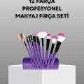 Ultra Yumuşak 12’li Makyaj Fırça Seti – Dökülme Yapmaz, Dalin Şampuan ile Temizlenebilir