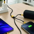 USB 3ü 1 Arada Şarj Kablosu 240W PD Destekli Çoklu Şarj Kablosu