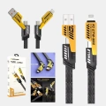 USB-C USB-A 4’ü 1 Arada Örgülü Kablo 65W Hızlı Şarj Metal Uç Dayanıklı