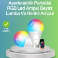 Uzaktan Kumandalı Akıllı LED Ampul, Enerji Tasarruflu