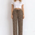 Viskon Pamuklu Kadın Leopar Desenli Pijama Pantolon - MG005 - Mudanis