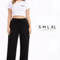 Viskon Pamuklu Kadın Siyah Pijama Pantolon - MG002 - Mudanis