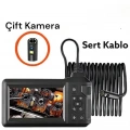 Vtn-009 Ekranlı Çift Kameralı 20 Metre Sert Kablo Yılan Endoskop Kamera 8 Mm 4.3 Inc