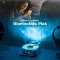 Waves Nostalji Plak Görünümlü Bluetooth Hoparlör 3d Ses Dalgası Retro Müzik Plak Mavi