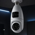 Wi-Fi Ampul Kamera Sistemi Gece Görüşlü Çift Lens