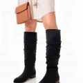 HERŞEYTREND Winda Siyah Süet Körüklü Çizme