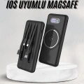 Wireless Powerbank 10000 Mah LED Ekranlı Dahili Kablolu Hızlı Şarj