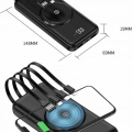 Wireless Powerbank 10000 Mah LED Ekranlı Dahili Kablolu Hızlı Şarj