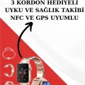 Wireless Şarjlı Pembe Akıllı Saat ve Kablosuz Bluetooth Kulaklık Dokunmatik Kontrol