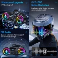 Y13 Motor Kask Kulaklık Rgb Modlu Radyolu Motosiklet Kulaklık 5.3 Bluetooth Intercom