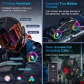 Y13 Motor Kask Kulaklık Rgb Modlu Radyolu Motosiklet Kulaklık 5.3 Bluetooth Intercom