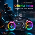 Y13 Motor Kask Kulaklık Rgb Modlu Radyolu Motosiklet Kulaklık 5.3 Bluetooth Intercom