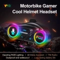 Y13 Motor Kask Kulaklık Rgb Modlu Radyolu Motosiklet Kulaklık 5.3 Bluetooth Intercom