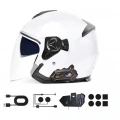 Y20 2x 1000m Telsiz Mesafeli 2 Kişi Bağlantılı Bluetooth Kask Kulaklık Fenerli İntercom